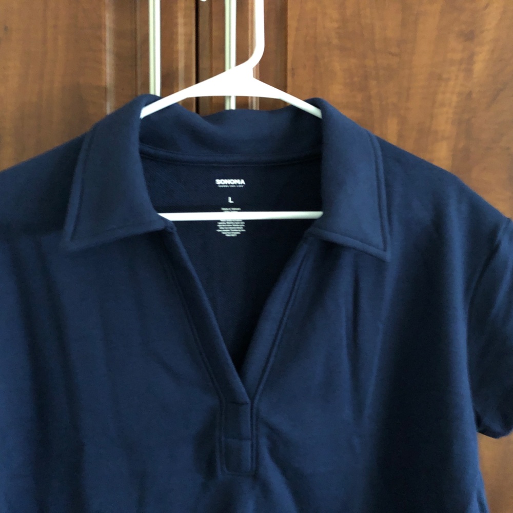 Sonoma Women's Sport Polo Shirt, Large, Blue - Picture 5 of 9
